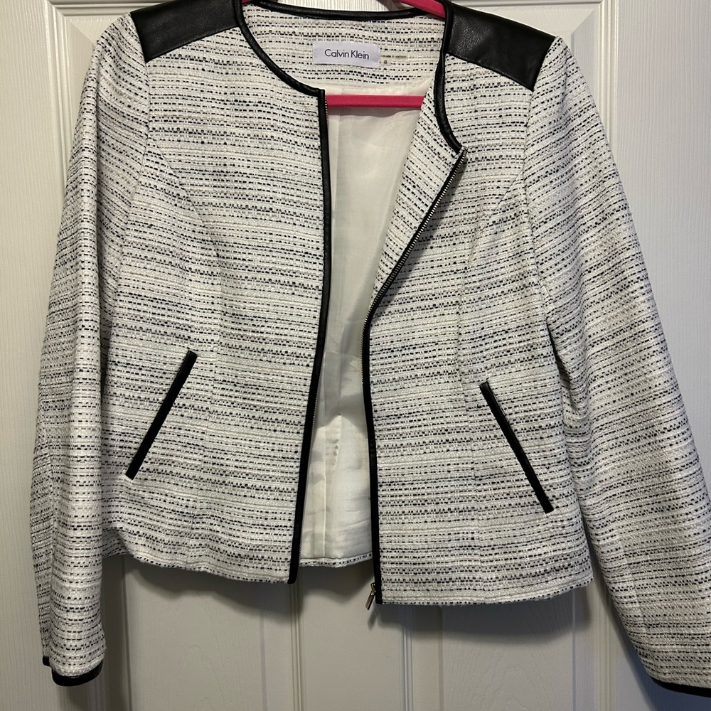 Calvin Klein Women's Black and White Jacket